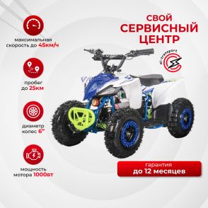 Детский электроквадроцикл WHITE SIBERIA SNEG LETO R BLUE 