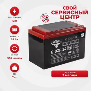 Аккумулятор тяговый Rutrike 6-DZF-24 (12V24A/H C3)